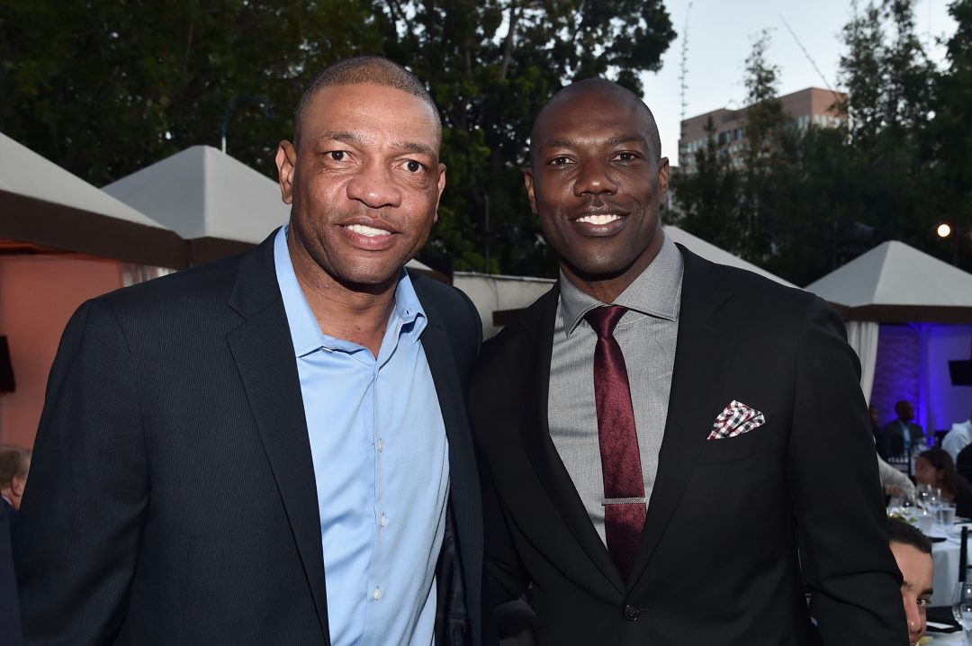 


LOS ANGELES, CA - MARCH 25:  NBA coach Doc Rivers (L) and former NFL player Terrell Owens attend the Cedars-Sinai Sports Spectacular at W Los Angeles  West Beverly Hills on March 25, 2016 in Los Angeles, California.  (Photo by Alberto E. Rodriguez/Getty Images for Sports Spectacular) *** Local Caption *** Terrell Owens;Doc Rivers